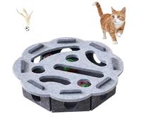 Cat Scratch Puzzle Enrichment Box, Cat Nail File Enrichment Box, Puzzle Felt Maze Boxes Cats Toys with 3 Bell Balls, for Indoor Cats Self Play, Stimulate Kittern Energy and Instincts (B)