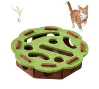 Cat Scratch Puzzle Enrichment Box, Cat Nail File Enrichment Box, Puzzle Felt Maze Boxes Cats Toys with 3 Bell Balls, for Indoor Cats Self Play, Stimulate Kittern Energy and Instincts (D)