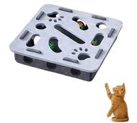 Cat Scratch Puzzle Enrichment Box, Cat Nail File Enrichment Box, Puzzle Felt Maze Boxs Cats Toys for Indoor Cats Self Play with 3 Bell Balls, Stimulate Kittern Energy and Instincts (Blue - Square)