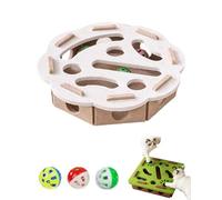 Cat Scratch Puzzle Enrichment Box, Cat Nail File Enrichment Box, Scratch-Resistant & Soft on Paws, with Bell for Indoor Cats Scratching and Hunting Mental Felt Maze Boxs (whiteB)