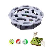 Cat Scratch Puzzle Enrichment Box, Cat Nail File Enrichment Box, Scratch-Resistant & Soft on Paws, with Bell for Indoor Cats Scratching and Hunting Mental Felt Maze Boxs (greyB)