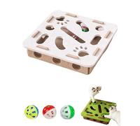 Cat Scratch Puzzle Enrichment Box, Cat Nail File Enrichment Box, Scratch-Resistant & Soft on Paws, with Bell for Indoor Cats Scratching and Hunting Mental Felt Maze Boxs (whiteA)