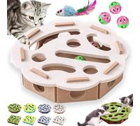 Cat Scratch Puzzle Enrichment Box, Cat Nail File Enrichment Box with Balls, Interactive Cats Scratches Puzzle Boxs - Bite & Scratch Resistant, for Indoor Bored Cats Scratching Hunting (White-B)