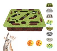 Cat Scratch Puzzle Enrichment Box, Cat Nail File Enrichment Box with Balls, Mental Felt Maze Boxs Stress Free Alternative to Clippers And Grinders, for Indoor Bored Cats Scratching Hunting (C1)