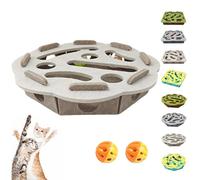 Cat Scratch Puzzle Enrichment Box, Cat Nail File Enrichment Box with Balls, Mental Felt Maze Boxs Stress Free Alternative to Clippers And Grinders, for Indoor Bored Cats Scratching Hunting (B2)