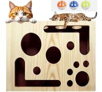 Cat Scratch Puzzle Enrichment Box, Cat Toys for Indoor Cats with Sandpaper Inside, for a Cats that Hates Having Its Nails Trimmed, Stress-Free Alternative to Trimming Nails, With 3x Bell Balls