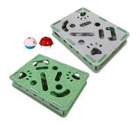 Cat Scratch Puzzle Enrichment Box, Felt Cat Scratch Puzzle, Interactive Claw Grinder With 2 Bell Balls, Wooden Toyss Box For Kitten Dog Small Medium Large, Relief Scratching Playing Indoor