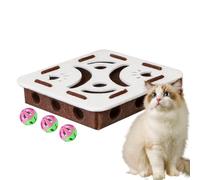 Cat Scratch Puzzle Enrichment Box - Felt Enrichment Maze - Cat Puzzle Box with Ball,for Play Area Apartment Behavior Training Alone Time After Meal Home Living Room