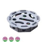 Cat Scratch Puzzle Enrichment Box, Felt Maze Toy with Balls, Alternative to Clippers and Grinders for Indoor Cats Self Play, Scratching & Hunting Fun Stimulate Kittern Energy and Instincts