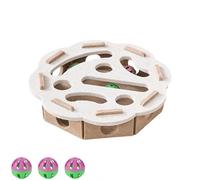 Cat Scratch Puzzle Enrichment Box, Felt Maze Toy with Balls, Alternative to Clippers and Grinders for Indoor Cats Self Play, Scratching & Hunting Fun Stimulate Kittern Energy and Instincts
