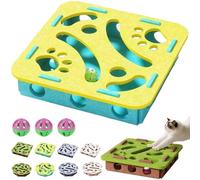 Cat Scratch Puzzle Enrichment Box, Felt Maze Toys for Indoor Self Play, Cat Nail File Scratcher Box, Interactive Felt Cats Puzzle Toy with Bell for Stimulate Kittern Energy and Instincts (D2)