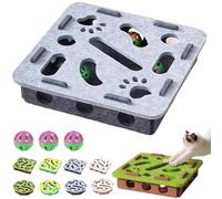 Cat Scratch Puzzle Enrichment Box, Felt Maze Toys for Indoor Self Play, Cat Nail File Scratcher Box, Interactive Felt Cats Puzzle Toy with Bell for Stimulate Kittern Energy and Instincts (B2)