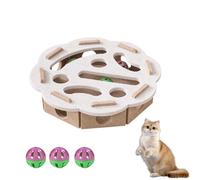 Cat Scratch Puzzle Enrichment Box, Interactive Cat Nail File Enrichment Box, Mental Felt Maze Box Stress Free Alternative to Clippers And Grinders (White, Roun)