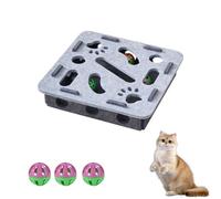 Cat Scratch Puzzle Enrichment Box, Interactive Cat Nail File Enrichment Box, Mental Felt Maze Box Stress Free Alternative to Clippers And Grinders (Gray, Square)