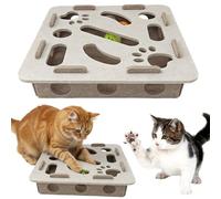 Cat Scratch Puzzle Enrichment Box, Interactive Felt Maze Game Box for Scratching Hunting Play, Soft on Paws Cat Nail File Scratch with 3 Bell Balls, Indoor Cats Toys Puzzle Boxs-A-02