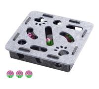 Cat Scratch Puzzle Enrichment Box, Kitten Nail File Scratcher, Interactive Cat Nail File Enrichment Box, Mental Felt Maze Box Stress Free Alternative to Clippers And Grinders (Grey, No Install)