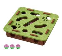 Cat Scratch Puzzle Enrichment Box, Kitten Nail File Scratcher, Interactive Cat Nail File Enrichment Box, Mental Felt Maze Box Stress Free Alternative to Clippers And Grinders (Green, No Install)