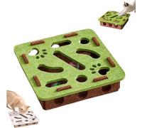 Cat Scratch Puzzle Enrichment Box, Nail File Alternative to Clippers & Grinders, Interactive Maze Toy for Indoor Cats, Self-Play Hunting & Scratching Fun (Green-B)