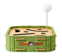 Cat Scratch Puzzle Enrichment Box, Nail File Stress Free Alternative to Clippers And Grinders, Self-play Scratching Interactive Felt Maze Toy For Indoor Cats (Green-A)