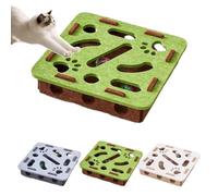 Cat Scratch Puzzle Enrichment Box, Nail File with 3 Bell Balls,Stress Free Alternative to Clippers and Grinders, Interactive Felt Maze Toy for Indoor Cats