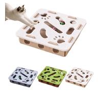 Cat Scratch Puzzle Enrichment Box, Nail File with 3 Bell Balls,Stress Free Alternative to Clippers and Grinders, Interactive Felt Maze Toy for Indoor Cats