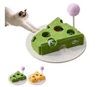 Cat Scratch Puzzle Enrichment Box, Nail File with 3 Bell Balls,Stress Free Alternative to Clippers and Grinders, Interactive Felt Maze Toy for Indoor Cats