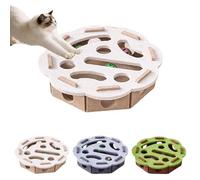 Cat Scratch Puzzle Enrichment Box, Nail File with 3 Bell Balls,Stress Free Alternative to Clippers and Grinders, Interactive Felt Maze Toy for Indoor Cats