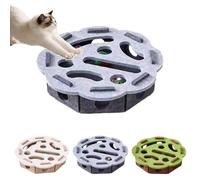 Cat Scratch Puzzle Enrichment Box, Nail File with 3 Bell Balls,Stress Free Alternative to Clippers and Grinders, Interactive Felt Maze Toy for Indoor Cats