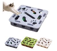 Cat Scratch Puzzle Enrichment Box, Nail File with 3 Bell Balls,Stress Free Alternative to Clippers and Grinders, Interactive Felt Maze Toy for Indoor Cats