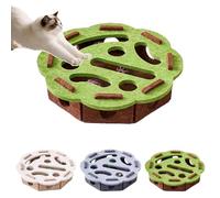 Cat Scratch Puzzle Enrichment Box, Nail File with 3 Bell Balls,Stress Free Alternative to Clippers and Grinders, Interactive Felt Maze Toy for Indoor Cats