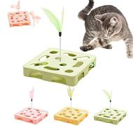 Cat Scratch Puzzle Enrichment Box, New Cat Nail File Enrichment Box with Bell Balls & Feather Wand,Interactive Cats Nail FileScratcher for Scratching and Hunting Mental Physical Exercise Puzzle