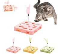 Cat Scratch Puzzle Enrichment Box, New Cat Nail File Enrichment Box with Bell Balls & Feather Wand,Interactive Cats Nail FileScratcher for Scratching and Hunting Mental Physical Exercise Puzzle