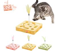 Cat Scratch Puzzle Enrichment Box, New Cat Nail File Enrichment Box with Bell Balls & Feather Wand,Interactive Cats Nail FileScratcher for Scratching and Hunting Mental Physical Exercise Puzzle