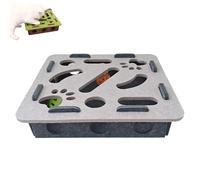 Cat Scratch Puzzle Enrichment Box,Purrmaze-Cat Scratch Puzzle Enrichment Box,Interactive Toy for Indoor Cats,with Bell for Indoor Cats Scratching & Hunting Mental Felt Maze (Gray Square)