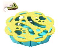 Cat Scratch Puzzle Enrichment Box,Purrmaze-Cat Scratch Puzzle Enrichment Box,Interactive Toy for Indoor Cats,with Bell for Indoor Cats Scratching & Hunting Mental Felt Maze (Blue Round)