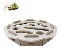 Cat Scratch Puzzle Enrichment Box,Purrmaze-Cat Scratch Puzzle Enrichment Box,Interactive Toy for Indoor Cats,with Bell for Indoor Cats Scratching & Hunting Mental Felt Maze (White Round)