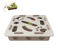 Cat Scratch Puzzle Enrichment Box,Purrmaze-Cat Scratch Puzzle Enrichment Box,Interactive Toy for Indoor Cats,with Bell for Indoor Cats Scratching & Hunting Mental Felt Maze (White Square)