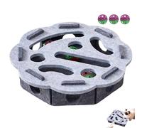 Cat Scratch Puzzle Enrichment Box,Scratch Puzzle, New Cat Nail File Enrichment Box with Bell,Felt Maze Toys for Indoor Self Play,Scratching and Hunting Fun (F)