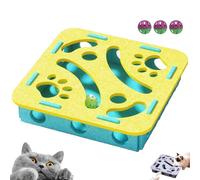 Cat Scratch Puzzle Enrichment Box,Scratch Puzzle, New Cat Nail File Enrichment Box with Bell,Felt Maze Toys for Indoor Self Play,Scratching and Hunting Fun (C)