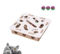 Cat Scratch Puzzle Enrichment Box,Scratch Puzzle, New Cat Nail File Enrichment Box with Bell,Felt Maze Toys for Indoor Self Play,Scratching and Hunting Fun (A)