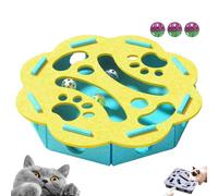 Cat Scratch Puzzle Enrichment Box,Scratch Puzzle, New Cat Nail File Enrichment Box with Bell,Felt Maze Toys for Indoor Self Play,Scratching and Hunting Fun (D)