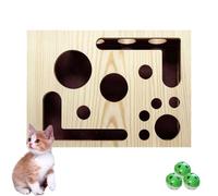 Cat Scratch Puzzle Enrichment Box, with Bell Ball & Sandpaper Inside, Gift for a Cats That Hates Having Its Nails Trimmed, for Indoor Cats (1-PCS)