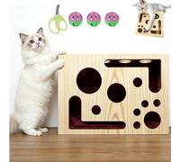 Cat Scratch Puzzle Enrichment Box with Scratcher and Sandpaper, Nail File Stress Free Alternative to Clippers and Grinders, Fun Scratching Game for Play, Enrichment and Stress Relief