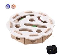 Cat Scratch Puzzle Enrichment Toy, Cat Nail File Enrichment Box, with Bell Ball & Sandpaper Inside, Easily Disassembled, Thickened board, for a Cats That Hates Having Its Nails Trimmed (6)