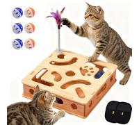 Cat Scratch Puzzle Enrichment Toy, Cat Nail File Enrichment Box, with Bell Ball & Sandpaper Inside, Easily Disassembled, Thickened board, for a Cats That Hates Having Its Nails Trimmed (10)