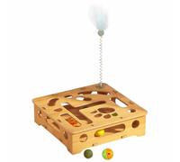 Cat Scratch Puzzle | Interactive Enrichment Toy | Feline File Claws Maze Box | for Training Exercise Play Home Living Room Pets Kittens