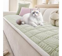 Cat Scratch Resistant Sofa Topper Thick Three Seater Couch Covers Washable Sofa Seat Covers 2 3 4 Seater Dog Sofas Protector For Living Room Pet Furniture Saver(Green,70x180cm)