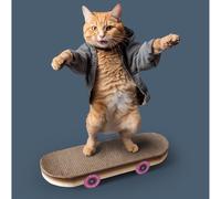 Suck UK | Cat Scratcher Skateboard | Cat Scratching Board | Cardboard Cats Scratchers | Funny Gifts | Kitten Accessories & Accessories For Indoor Cats Furniture | Kitten Cardboard Scratcher