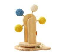 Cat Scratch Wheel Ball,Rotating Kitten Wood Scratching Post | Pet Exercise Catnip Toy With 5 Sisal Balls Claw Sharpening For Active Play