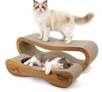 Cat Scratcher, 2 In 1 Cat Scratch Board for Scraching & Napping, Cat Scratchers for Indoor Cats Scratching Pad Couch Lounger Cardboard as Cat Bed & Furniture Protector from Cat Claws, Large 27.44 Inch
